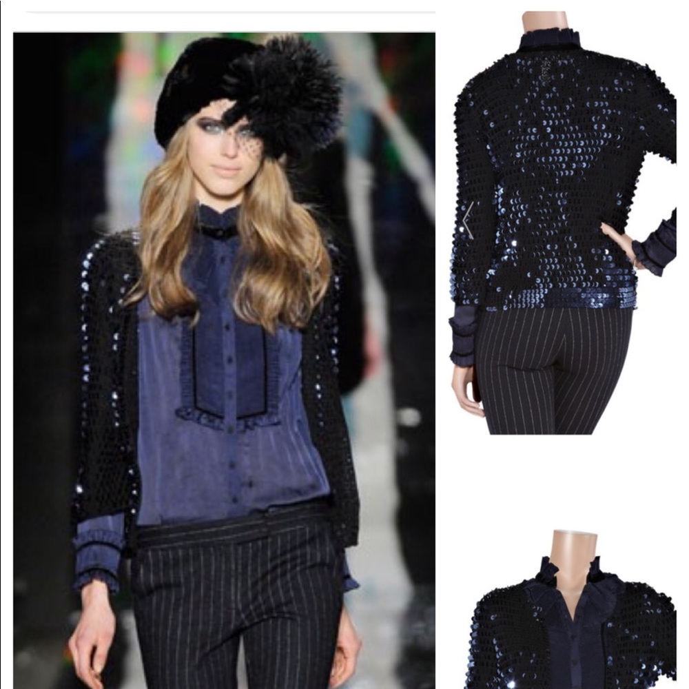 DVF. Axelle sequin embellished knitted blazer.